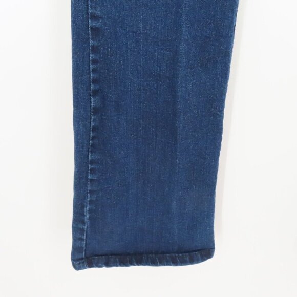 Paper Denim & Cloth Womens 4/27 Dark Blue Button Flap Pocket Flare Denim Jeans - Picture 3 of 11